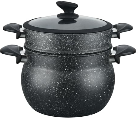 Cheffinger 3 TLG Couscous Topf 8L Dampfgarer Kuskus Ø24 Dampfkocher