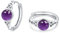 Amethyst Creolen Keltischer Ohrringe Silber 925 Amethyst Ohrringe Keltischer Creolen für Damen Mutter Mädchen Kinder