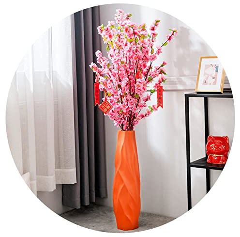 MollyYou Keramikvase, Große Bodenvase, Hohe Vase Neben TV-Schrank Im Wohnzimmer, Geeignet Als Einzugsgeschenk (Color : Orange, S : 45cm)