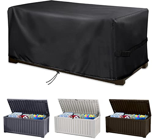 MRWiZMS Housse Coffres de Rangement Extérieur, pour Boîtes de Terrasse ExtéRieures et Boîtes de Rangement, Tissu Oxford Résistant 420D Imperméable, Résistant Aux UV, Au Vent et à la Neige