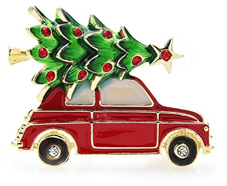 STANG 2022 Neujahr Emaille Auto Weihnachtsbaum Brosche Pins Frauen Modeschmuck Geschenk Trendy Broschen