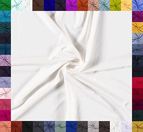 0,5m Baumwoll-Jersey uni 8% Elasthan Baumwollstoff elastisch Meterware Jersey-Stoff Oeko-Tex Kl 1, Farbe:creme