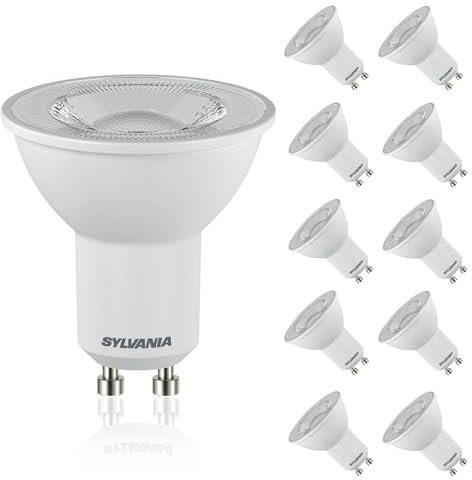 SYLVANIA GU10 LED Neutralweiß 4W | 50W Ersatz | 10er Pack | 4000K Leuchtmittel | 345 lm Spot | 36° Abstrahlwinkel