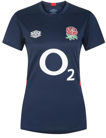 Umbro Damen England Gym Tee (O2) T-Shirt, Navy Blazer/Kleid Blau/Flame Scarlet, 38