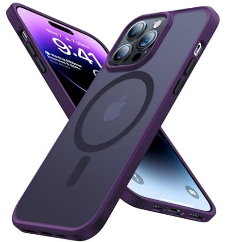 TORRAS für iPhone 14 Pro Hülle für MagSafe (Zertifizierte Schutzfähigkeit und Magnetkraft) Handyhülle Stoßfest Kratzfest Schutzhülle Case Edle Matt - Lila
