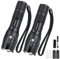 flintronic Linternas LED Alta Potencia, 2 x Linternas LED con 1 x Cargador + 2 x Convertidores de Batería, 2200Lúmene 5Modos Impermeable Zoomable Linterna Táctica para Acampar (sin Batería)