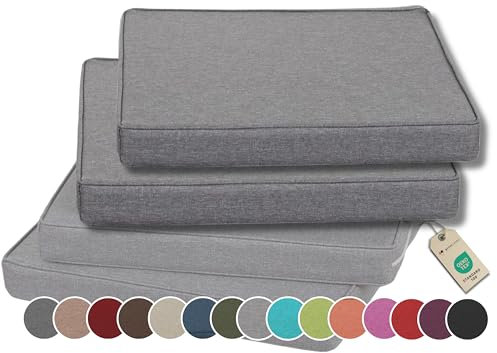 Gutekissen® Stuhlkissen Polsterauflage Auflage für Stühle/Bänke für Haus und Garten Sitzauflage Gartenkissen Sitzkissen viele Farben FK5 (60x60, Grau, 2)