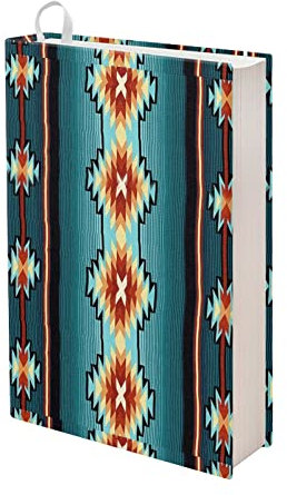 Jndtueit Aztekische ethnische dehnbare Buchumschläge 22,9 x 28,9 cm, Stammesmuster, verstellbarer Bucheinband, dekorative Notizbuchhülle, Buchschutz