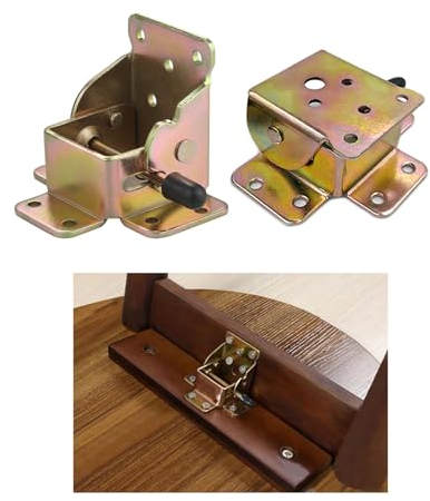 YIDELAI 1 paire de charnières de verrouillage multifonctionnelles à 90 degrés, verrouillage automatique, support pliable pour meubles pliants, table et chaise (Couleur zinc)