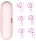 HORNORM Reiseetui für elektrische Zahnbürsten für Oral-B Zahnbürsten und 6 wiederverwendbare Zahnbürstenköpfe, kompatibel mit Oral-B-Zahnbürstenköpfen (Rosa)