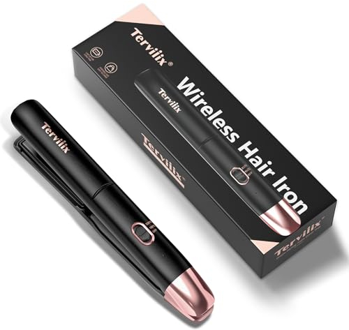 Portable Cordless Hair Straighteners, Max 220°C Mini Flat Iron for Travel, Rechargeable Mini Hair Straightener & Curler 2 in 1 with Argan Oil Infused, 4500mAh Battery, 50s Fast Heat Up