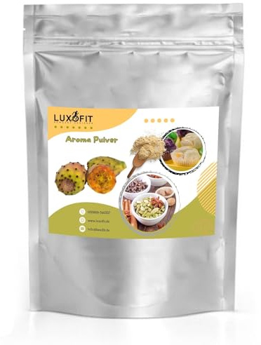 Luxofit Kaktusfeige Aroma Pulver, Aromatisieren von Lebensmittel und Getränke, Intensive Geschmackserlebnisse, Fruchtige Aromen, Made in Germany, Vegetarisch und Vegan (1 Kg), Braun