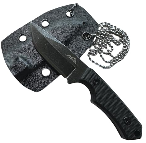 SK Wild Ones® Neck Knife Messer - Outdoor Neckknife Survival - Halskette Messer feststehende Klinge - Gürtelmesser mit G10 Griff - EDC Messer Outdoor Messer feststehend - 420 HC Edelstahl Forni