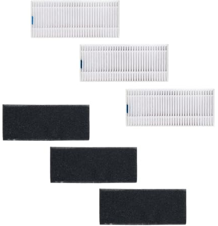 ZACO A10 Pro 3x Ersatz Filter & 3x Schwammfilter für Saugroboter mit Absaugstation, Staubsauger Filter Set, Staubsaugerfilter, Original Zubehör & Ersatzteile, Feinpartikelfilter, Austauschfilter
