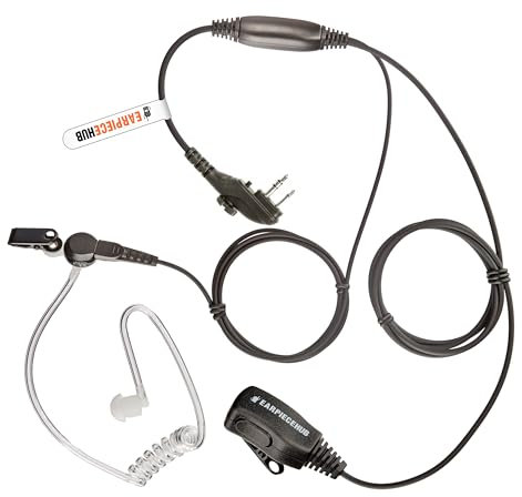 Oreillette tube acoustique compatible avec Midland Radio G15Pro G18 HYT Hytera HYT210 PD405 PD505 TC-620 talkie-walkie PTT 2 broches avec vis