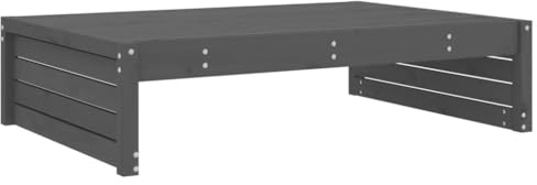 vidaXL Gartenhocker, Modular Gartenmöbel Lounge, Sitzhocker Hocker für Garten Terrasse Balkon, Holzhocker Fußhocker, Grau Massivholz Kiefer