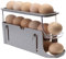 OKVGO Soporte para huevos para refrigerador, dispensador de huevos de 3 niveles con ruedas automáticas, bandeja de almacenamiento para encimera de cocina, nevera (gris)