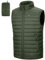 33,000ft Men's Lightweight Gilet, Packable Quilted Puffer Padded Vest Outerwear, Body Warmer Windproof Sleeveless Jacket for Golf Running Hiking Horse Riding Army Green L