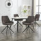 LONXIU Esszimmerstühle 4er Set, Moderne Esszimmerstühle drehbar, Armless Design Küchenstühle für Esszimmer, Wohnzimmer, Arbeitszimmer, Schwarz