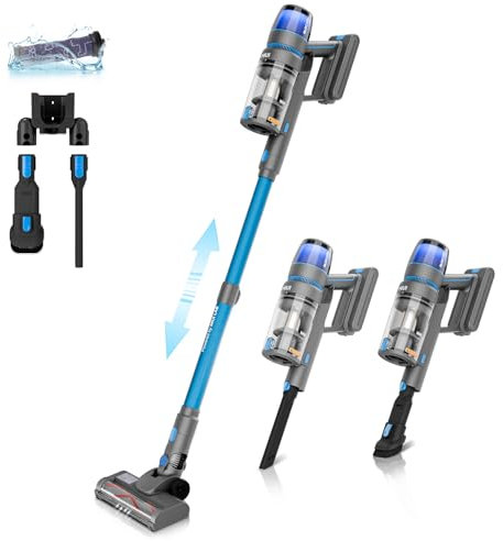 MIUI V20 kabelloser aufrechter Staubsauger, starker saugstarker motorloser Motor, 50000Pa, optische Stauberkennung, Handstaubsauger für Haare von Haustieren