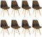 ANVOFONG Esszimmerstühle 8er Set,Beine aus Buche Massiv-Holz,Skandinavisches Retro-Design,bequemer Schalenstuhl - Eleganter Küchenstuhl,Stuhl Esszimmer für Esstisch,Braun
