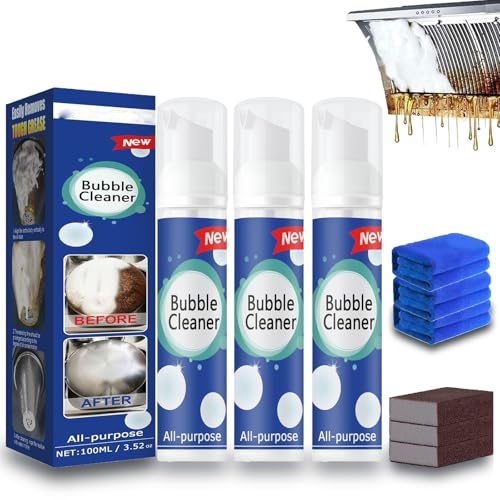 Allzweck-Spülreinigungsspray, Bubble Cleaner Schaumspray, Bubble Cleanser, Magic Foam Cleaner, schäumender schwerölfleckenreiniger, bubble cleaner schaum, toychre reiniger schaum (100ml-3pcs)