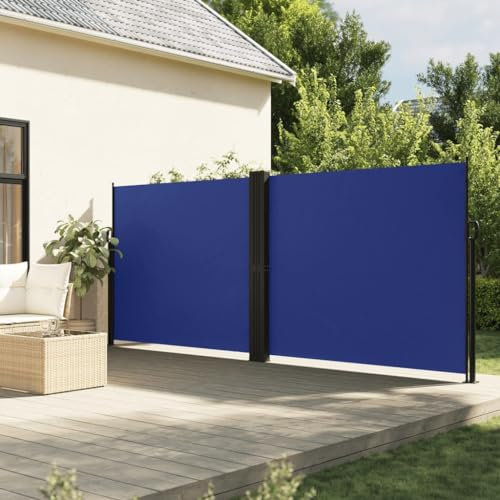 Rasen & Garten, Outdoor, Wohnen, Sonnenschirme und Sonnenschirme, einziehbare Seitenmarkise, Blau, 160 x 1000 cm