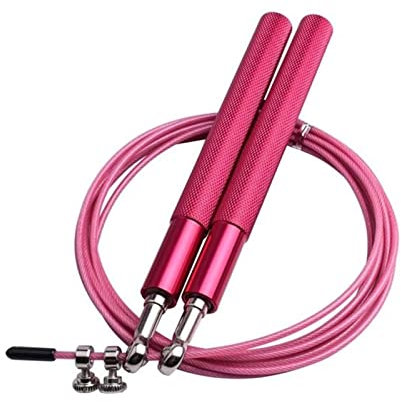 JOYTILLGU Springseil Lager Spring Seilspringen Seil Männer Trainingsgeräte Stahldraht Home Gym Übung und Fitness Boxing Training Springseil Erwachsene(Pink)