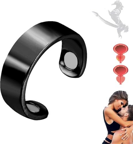 Czticle Copper Mag Prostata-Therapiering, Kupfer-Magnet-Prostata-Ring, Öffnung verstellbarer Ring, Coppermag Prostata-Therapie-Ring,Lymph-Magnettherapie,Prostapower magnetischer Kupferring (Black)