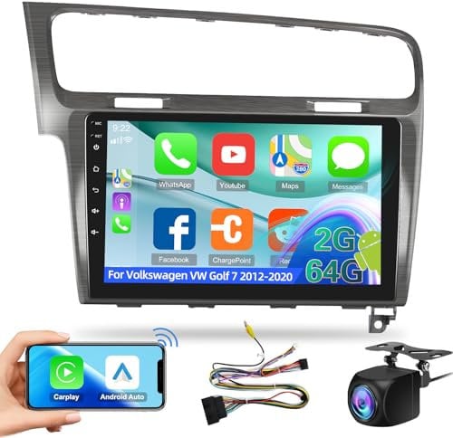 2G+64G Android Autoradio Per Volkswagen VW Golf 7 2012-2020 con Wireless Carplay e Android Auto, Autoradio Touch Screen da 10 Pollici Con WiFi, Navigazione GPS, Bluetooth, FM RDS