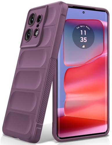 BonYonka Cover in Silicone per Motorola Moto Edge 50 Pro, Viola | Design Ondulato Antiurto, Fodera in Microfibra Antigraffio, Touch Morbido Setoso, Protezione Anticaduta di Grado Militare