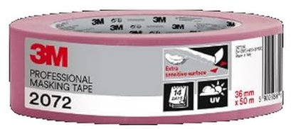 Ruban de masquage professionnel ROSE 2072 surface extra sensible 36 mm x 50 m
