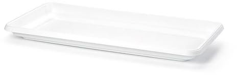 Acan Tradineur - Plato Jardinera de 80 cm - Macetero, Maceta para Plantas y Flores Rectangular - Fabricado en Plástico - 7 x 36,5 x 77,5 cm - Color Blanco