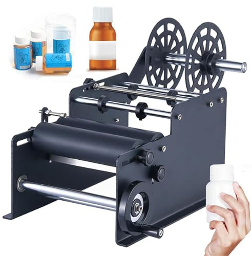 Máquina etiquetadora de botellas redondas, aplicador manual de etiquetas semiautomática, velocidad 30 veces/min