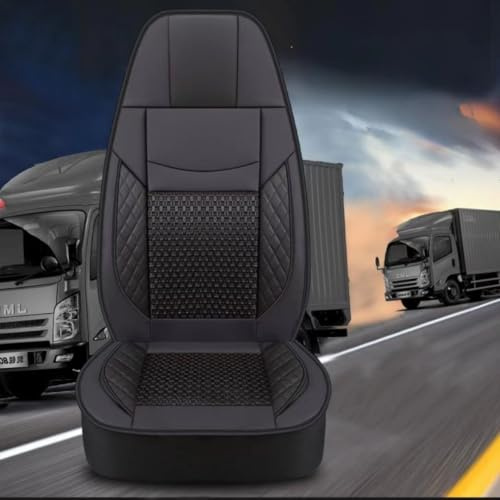 LFXLDS LKW Sitzbezüge für Man TGE TGL TGM TGS TGX,Schwarz/Rot/Braun/Blau sitzschoner Sitzauflage Vordersitze Atmungsaktives Mesh Leder Fahrer Beifahrer Sommer Winter LKW Zubehör Innenraum