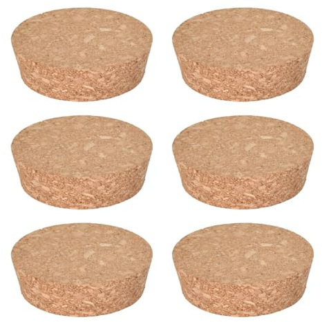 Luxvara 6 Stück Korkstopfen, Konische Korkstopfen, Weinkorken, Dichter Ersatzkorken, Großer Korkstopfens, Natürliche Holzkorken für Weinflaschen, Gläser und Einmachgläser (7.0 * 7.7 * 2.0 cm)