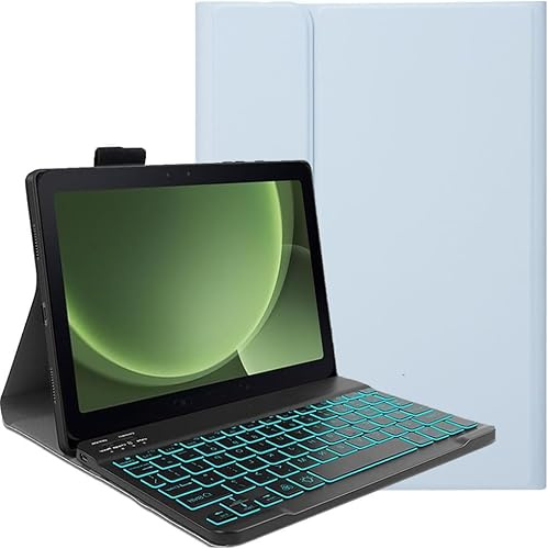 FKQLH Tastatur Hülle für Samsung Galaxy Tab Active Pro 10,1'' T540/T545 mit 7-Farbe Tastatur Magnetische Kabelloser Bluetooth Abnehmbare [Deutsche QWERTZ] Schutzhülle, Blau