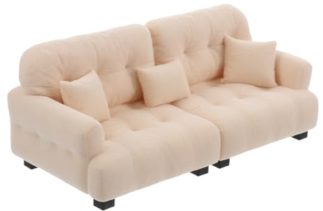 SOPOTUTU Miniatur Puppenhaus Sofa Plüsch Couch Maßstab Modern Miniaturmöbel Junge Mädchen Wohnzimmereinrichtung Strapazierfähig Kompakt Für Puppenhaus Spielzeug
