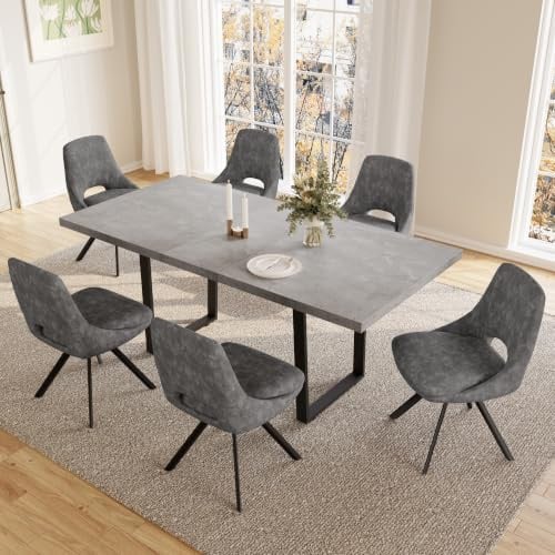 JIEXI Esstisch Mit 4-8 Stühlen Set, Esszimmertisch Ausziehbar, Tisch Esszimmer, Essgruppe Mit 4-8 Stühle, MDF-Platten Holztisch Geeignet Für Wohnzimmer, Küche