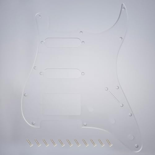 Banworks HSS Schlagbrett für Stratocaster, 1-lagig, 11-Loch-Schlagbrett, Schlagbrett für USA/mexikanischen modernen Stil, Standard-Fender, Stratocaster, Strat ST JT/HB-02, transparent