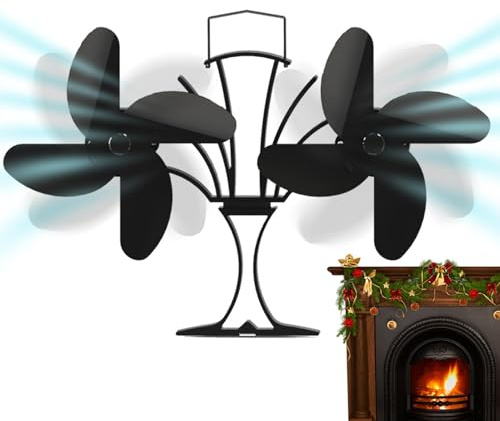 Ventilateur de poêle alimenté par la chaleur – Booster de flux d'air de cheminée silencieux, convecteur de granulés non électrique | Curseur à air chaud économe en énergie pour maison, chalet, hiver