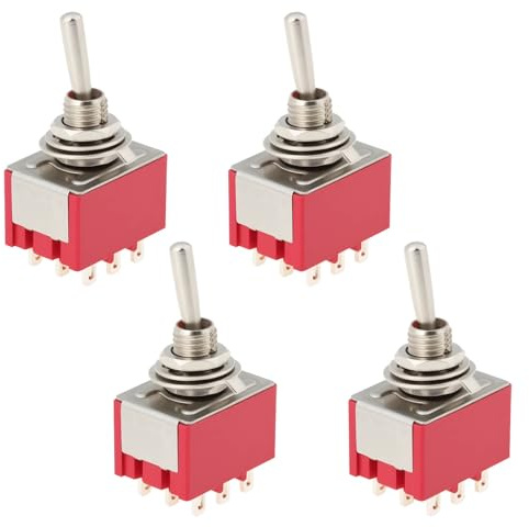 LT Easiyl Interruptor Palanca 3PDT 9 Pines 2 Pos MTS-302 2A/250VCA 5A/125VCA Compatible Pedales Efectos Guitarra