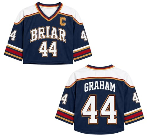 Briar U Hockey Jersey Graham 44 & Logan 22 & Tucker 46 & di Laurentis 66 Briar U Hockey Maglia Vneck Maglietta Sportivo Streetwear Unisex Maniche Corte Camicie di Ispirazione Sportiva for Fans