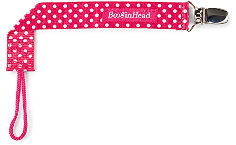 Booginhead PaciGrip Baby Schnullerkette - pink gepunktet - OHNE Schnuller
