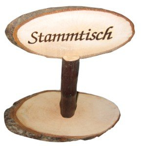 Stammtischaufsteller Stammtisch Holz, Höhe ca. 20-22 cm.