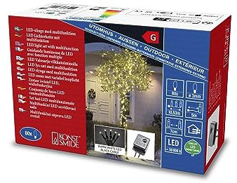 Konstsmide 3630-110 80 Micro LED Fairy Lights Warm White + Flashing + Black Cable 24 V