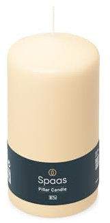 Ivyline S0073101037 Spaas Unscented Pillar Candle, 65 Hours, Ivory, 78mm Diameter, 150mm Height