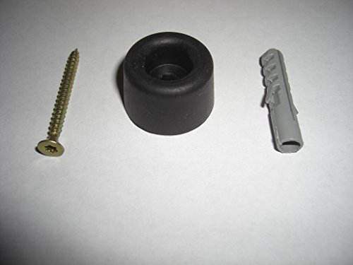 Gummipuffer,Türstopper, Wandtürstopper, Bodentürstopper, Gummi schwarz, ø 30, Höhe 18mm, mit 8er Dübel und 4x45 Torxschraube