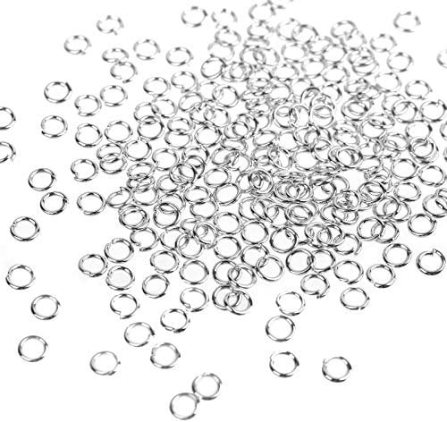 Ucatcher 1000 Pieces 4mm Open Jump Rings Jewelry DIY Findings for Choker Necklaces Bracelet Making, Silver