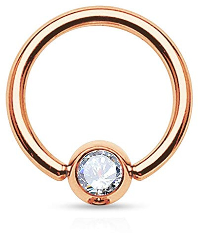 viva-adorno Universal Piercing Ring BCR Kristall Lippenring Klemmring Septumpiercing Brustpiercing Chirurgenstahl Z507